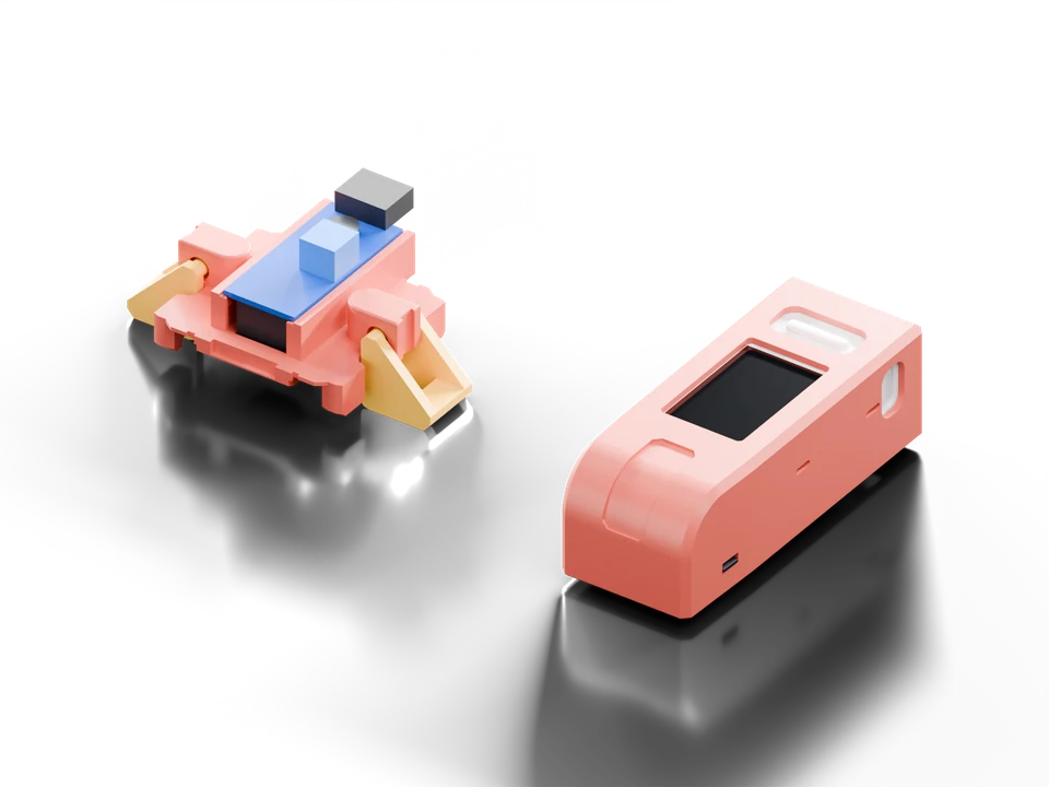 CAD assembly of Standard Sidecar, sensor v102 and Sidecar v2